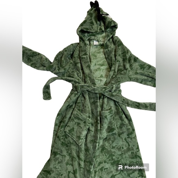Boys Arizona Jean Green Camo Dino Robe Size 8 - Picture 4 of 5